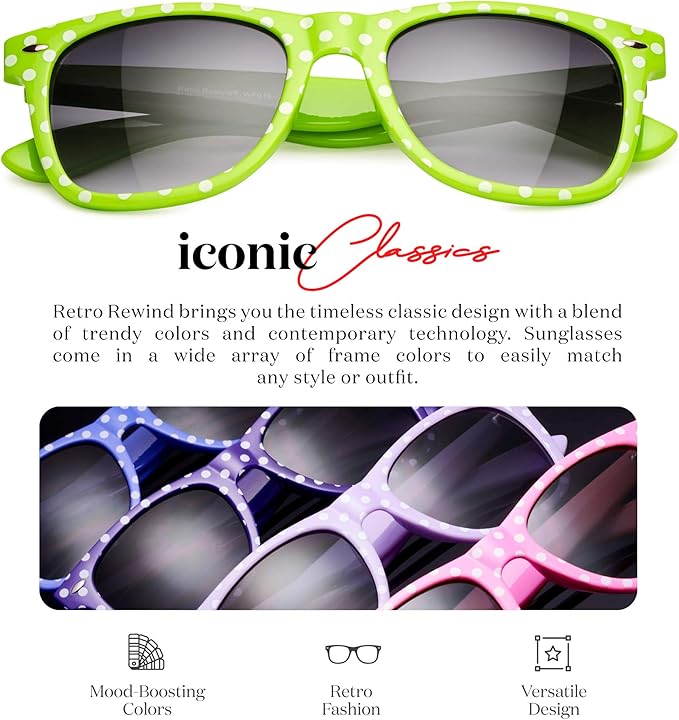 Retro Rewind Polka Dot Vintage Fashion Sunglasses for Women UV400