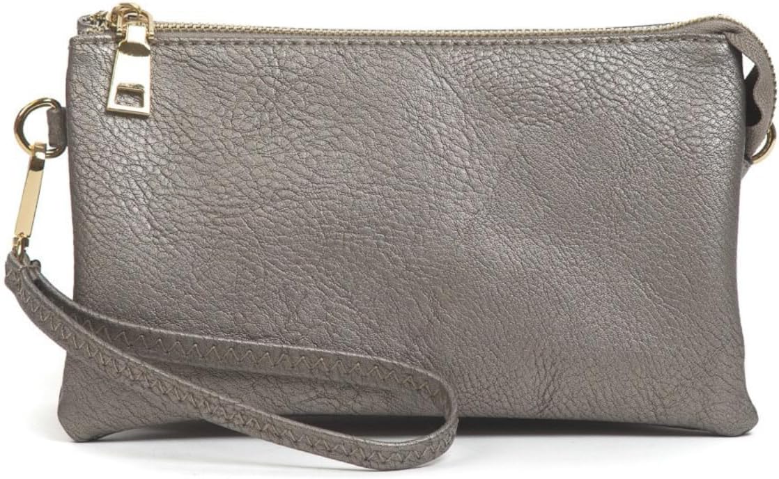 JEN & CO. Riley Small Crossbody Bags for Women Vegan Leather Wristlet Clutch Wallet Purses Handbags with 2 Straps