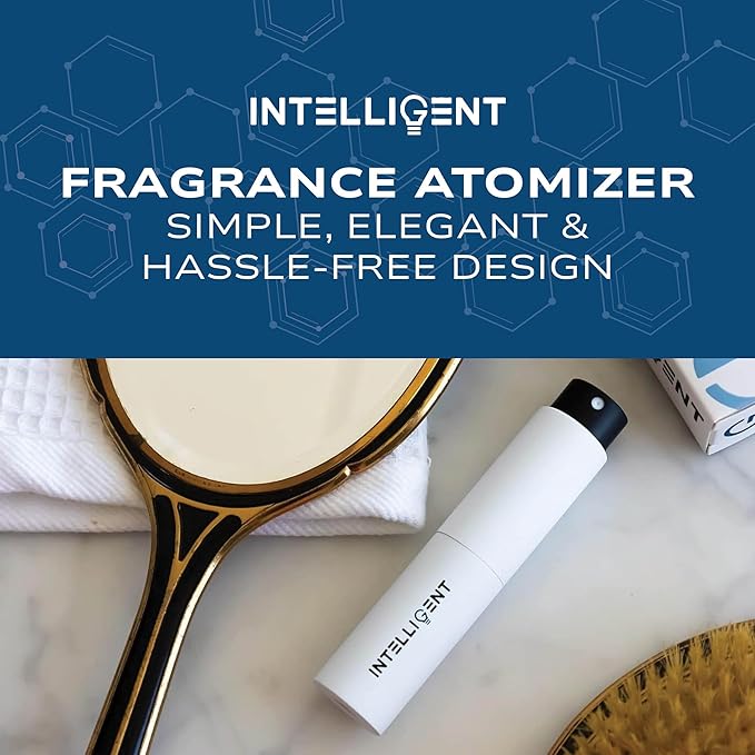Intelligent 5mL Refillable Travel Size Fragrance Atomizer | Perfume and Cologne Spray Bottle (White)