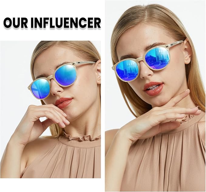 DUCO Polarized Sunglasses for Women Retro Round Women's Sunglasses Classic Vintage UV400 Shades DC1230