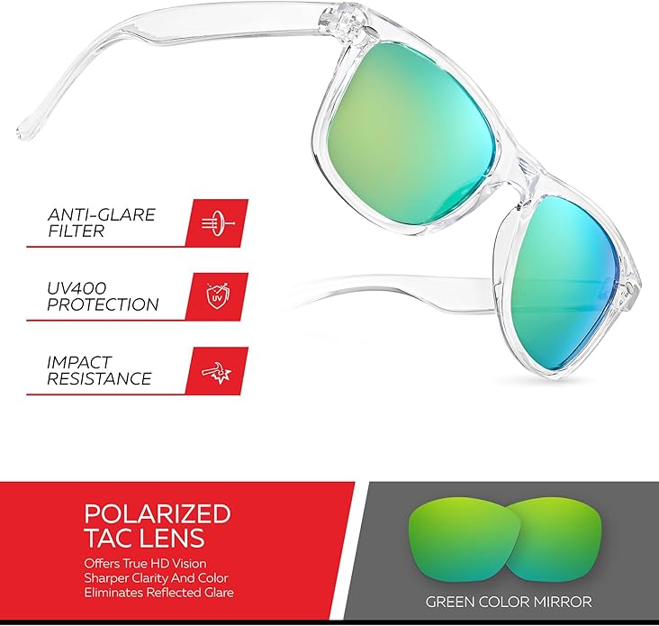 Retro Rewind Polarized Sunglasses for Men and Women - UV Protection Classic Sun Glasses