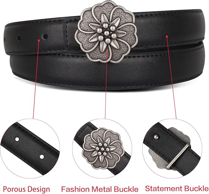Relang Women's Belts with Gold Buckle, Fashion Waist Band, Elegant Ladies' Belt, Gift for Women