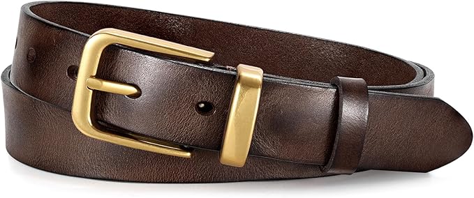 JASGOOD Women Belt Genuine leather Belt with Vintage Metal Buckle,Ladies Full Grain Leather Belt for Jeans Pants