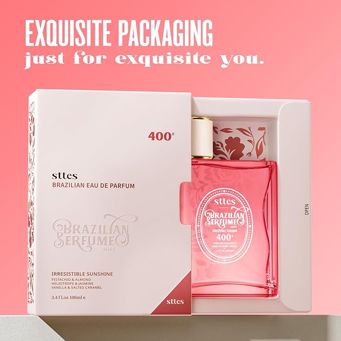 Sttes Perfume 400# – June Flower Fruit – Eau de Parfum, 2 Bottles Total 6.8 fl oz – Long-Lasting Floral Fruity Gourmet Fragrance for Women and Men