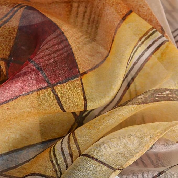 100% Mulberry Silk Women's Neck Silk Scarf-Lightweight Shawl,FLoral Print Beach Silk Wrap-Scarves for Photography