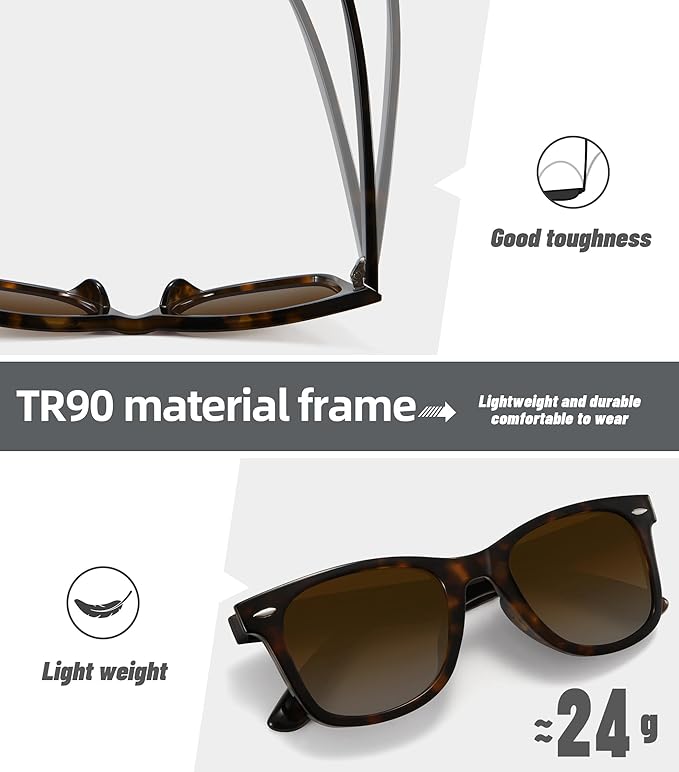 MEETSUN Polarized Sunglasses for Women Men Classic Retro Square Frame Driving Sun Glasses UV Protection