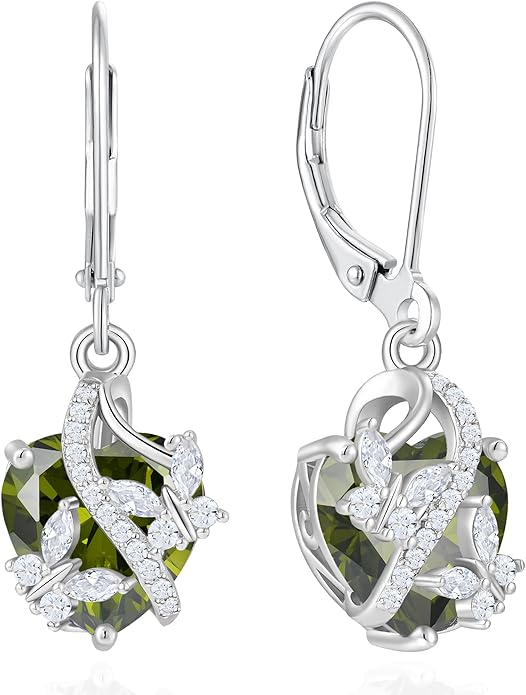 Butterfly Earrings for Women 925 Sterling Silver Heart Earring Birthstone Jewelry