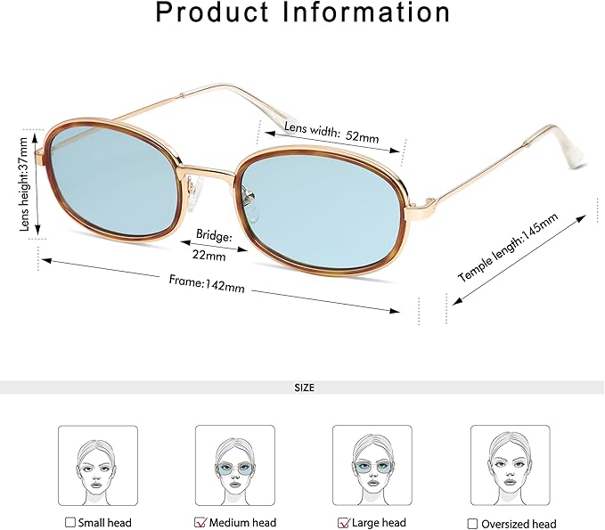 Retro Oval Sunglasses for Women Men Trendy Large Round Y2k Sunnies AP3681