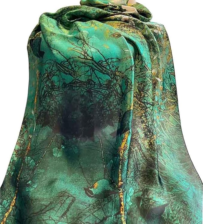 Pokeedioty Scarfs for Women Lightweight Head Scarf Fashion Scarves Elegant Floral Pattern Sunscreen Shawls and Wraps