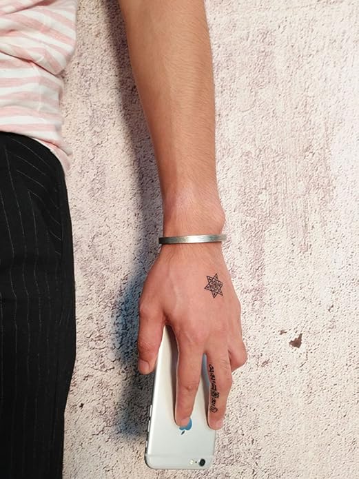 MEALGUET Stainless Steel Mens Cuff Bracelet : Minimal Cool Silver/Black/Gold Plated Open Metal Cuff Bangle Bracelets for Men,Mens Bracelet Jewelry Gift