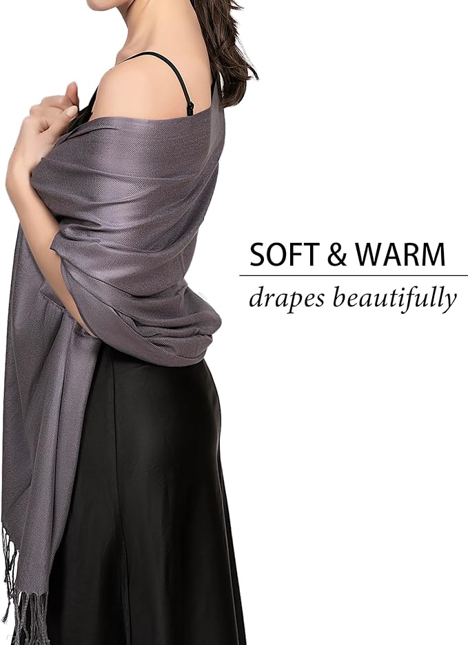 Achillea Soft Silky Pashmina Scarf for Women – Shawl Wrap for Evening Dresses, Bridesmaids, Weddings & Everyday Wear
