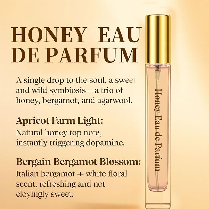 Honey Parfum Travel Size Edition 10 ml, Long-Lasting Mini Perfumes for Women, Pocket Perfume for Women, Vegan Natural Premium Oil Scent, Romantic Valentine's Day Gift for Daily & Date Use (1)