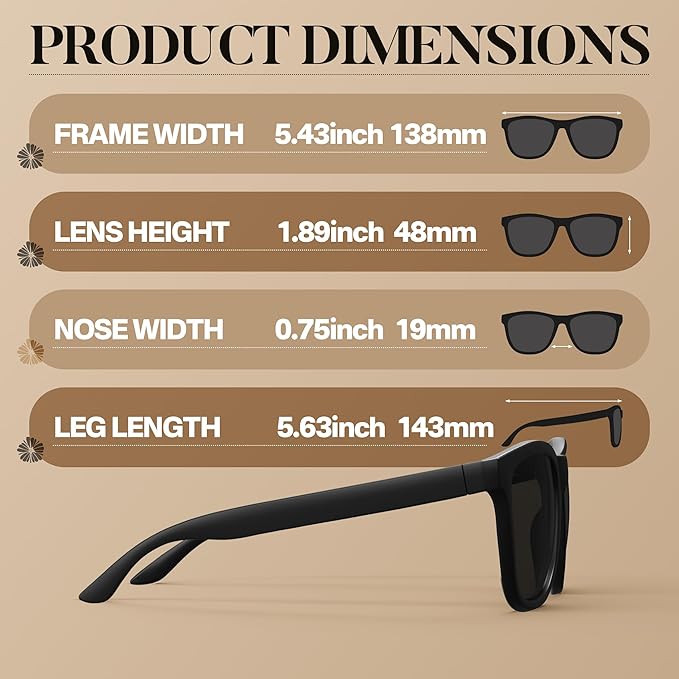 DEAFRAlN Polarized Sunglasses for Women Men, Trendy Fashion Style with UV400 Protection for Driving Fishing Outdoor