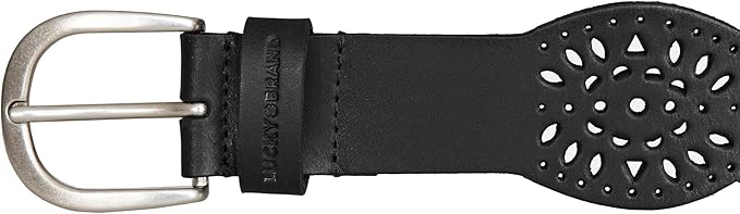 Lucky Brand Women's Embroidered Leather Belt | Stylish | Classic | Western-Inspired | American Heritage | Jean | Pant