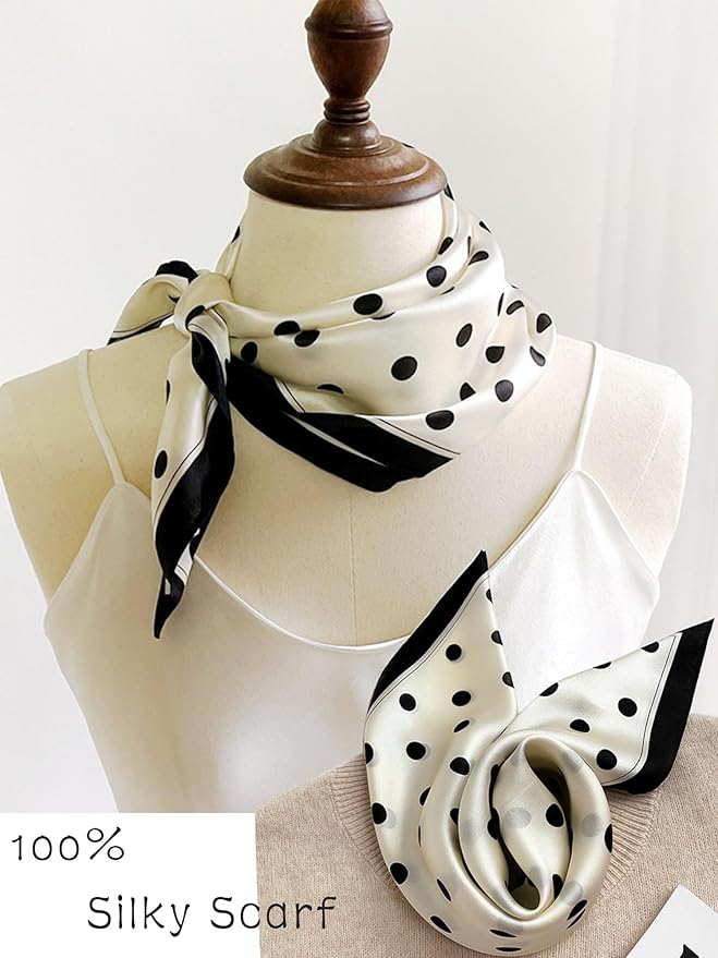 Dailyacc Hair Bandanas Scarf For Women Lightweight Fashion Neck Silk Satin Head Scarves For Sleeping Handbags Scarf