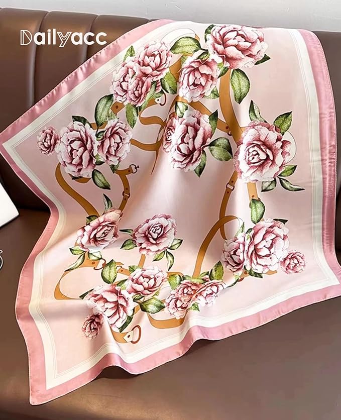 Dailyacc Hair Bandanas Scarf For Women Lightweight Fashion Neck Silk Satin Head Scarves For Sleeping Handbags Scarf