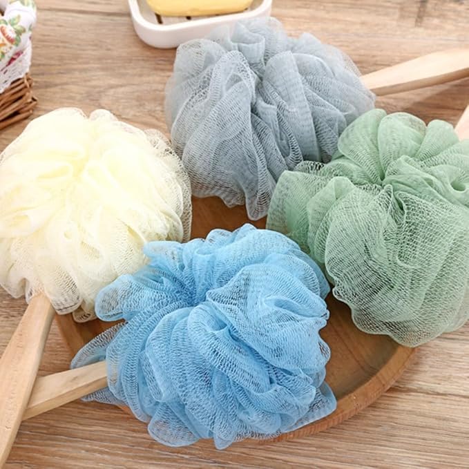 Shower Body Brush with Loofah and Long Handle for Exfoliating, Dry and Wet Brushing, Hanging Hole, Grey(Grey)