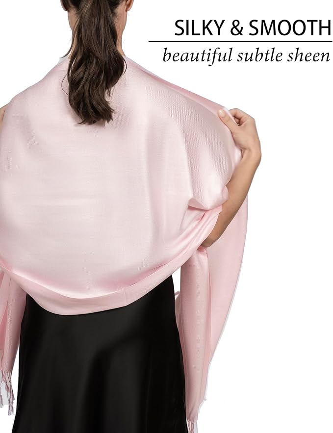 Achillea Soft Silky Pashmina Scarf for Women – Shawl Wrap for Evening Dresses, Bridesmaids, Weddings & Everyday Wear