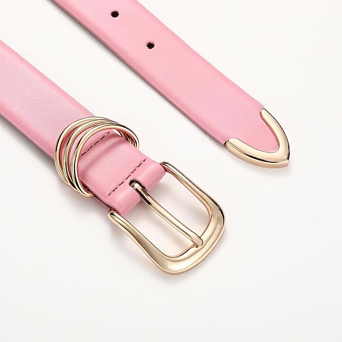 Belts for Women with Gold Buckle Faux Leather Belts Fashion Casual belts for jeans