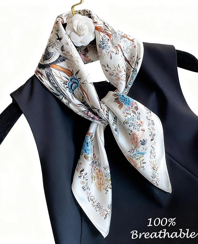 Dailyacc Hair Bandanas Scarf For Women Lightweight Fashion Neck Silk Satin Head Scarves For Sleeping Handbags Scarf