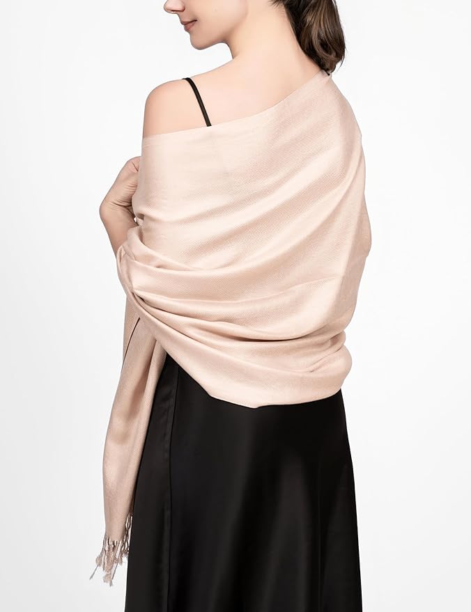 Achillea Soft Silky Pashmina Scarf for Women – Shawl Wrap for Evening Dresses, Bridesmaids, Weddings & Everyday Wear