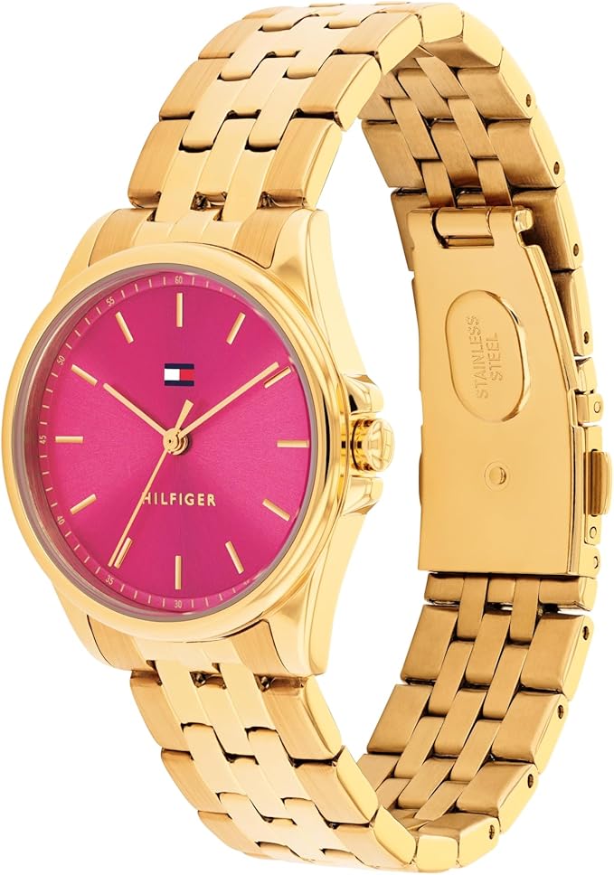 Tommy Hilfiger Women's Quartz Watch – Mini 30mm Stainless Steel Case, Integrated Link Bracelet, Versatile Style - Gift for Her