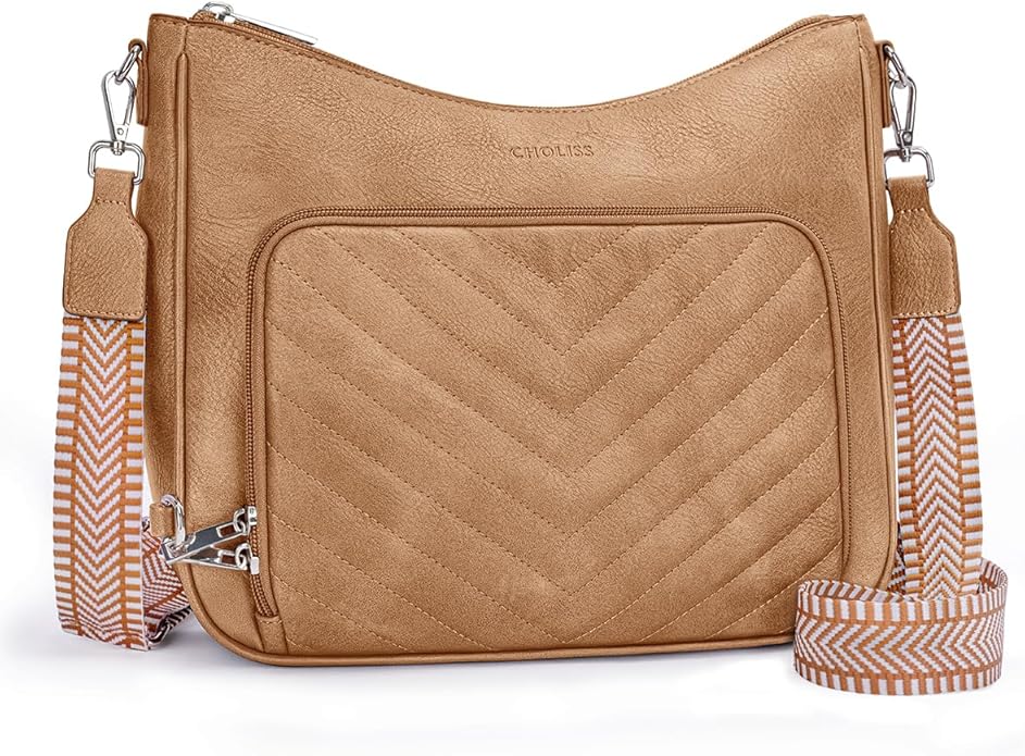 CHOLISS Crossbody Purse for Women, Anti Theft Vegan Leather Crossbody Wallet Bag Medium Travel Shoulder Handbags