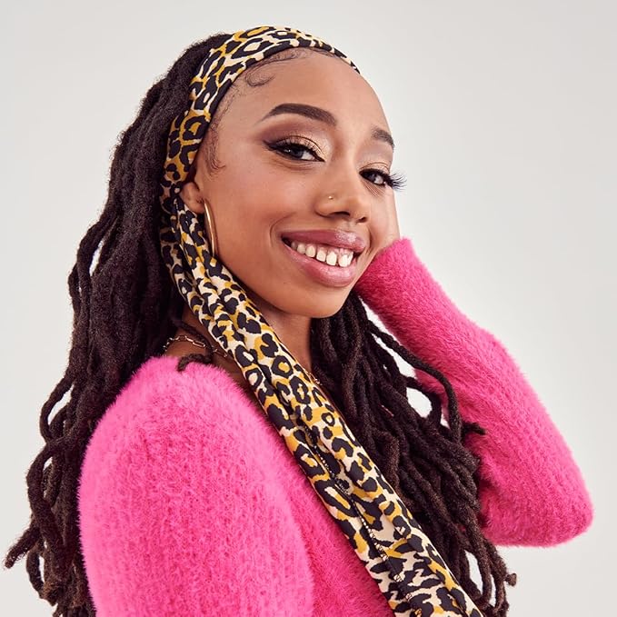 KISS COLORS & CARE Soft Satin Wrap Scarf - Leopard Print, Multi-Purpose, Soft Premium Scarf For Minimizing Frizz, Preventing Breakage & Securing Hair Styles, Wigs & Weaves For All Hair Styles