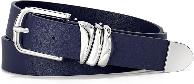 VONMELLI Women's Belt for Jeans Dress Leather Belt for Women Fashion Waist Ladies Belt with Silver Buckle