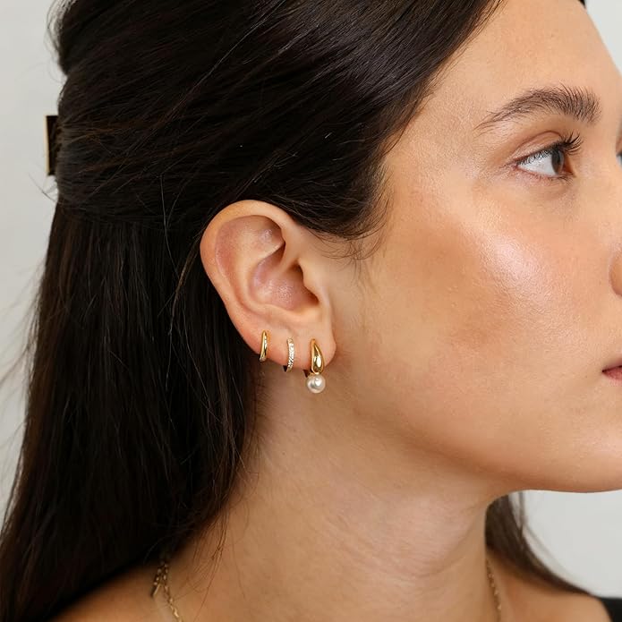 CHESKY Christmas Gifts Pearl Earrings for Women, Dainty 14K Gold Plated/Silver Plated Drop Quality Handpicked AAA+ Freshwater Cultured Round Pearls Dangle Earrings Wedding Jewelry for Women Gifts