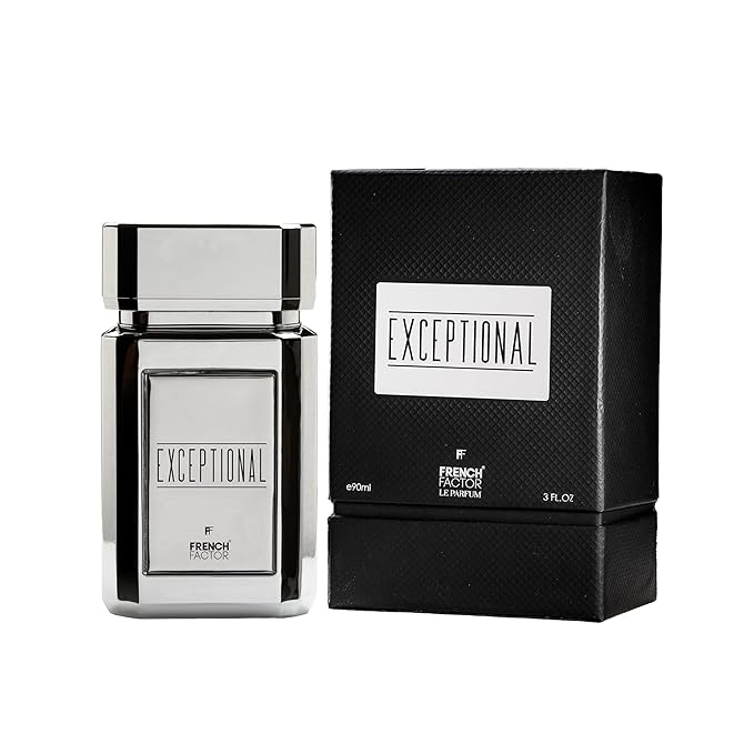 French Factor Exceptional Eau de Parfum for Men | 90ml Long-Lasting Woody Floral Chypre Fragrance with Patchouli, Cedarwood, Oak Moss, Bergamot, Amber, Leather & Musk