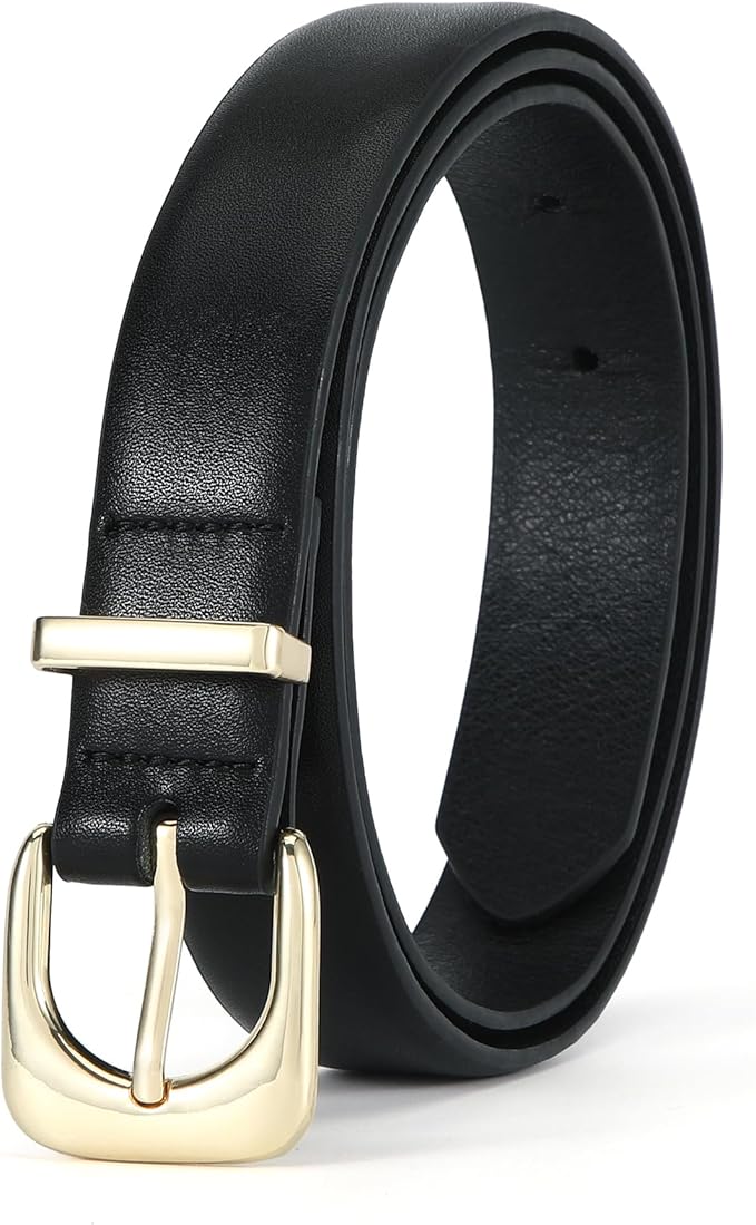 Earnda Belts for Women Faux Leather Waist Belt with Gold/Silver Buckle Casual Jeans Pants Dresses