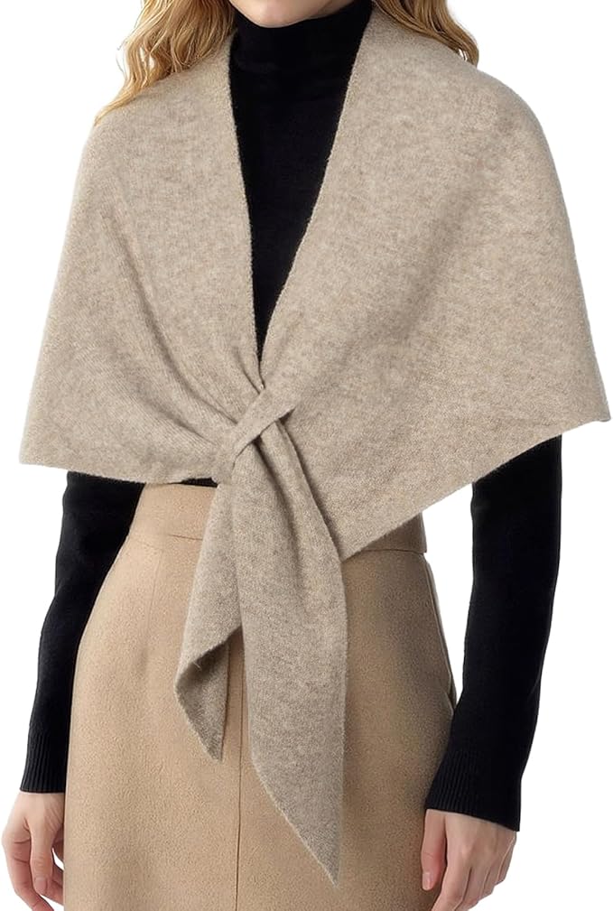 RIIQIICHY Shawl Wrap Women Pashmina Triangle Cape Knit Sweater Scarf for Fall Winter Fashion Accessory