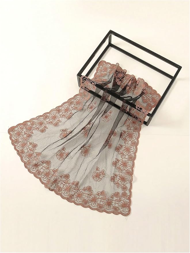 Floerns Women's Flower Embroidery Hair Scarf Headband Sheer Lace Hair Bandana
