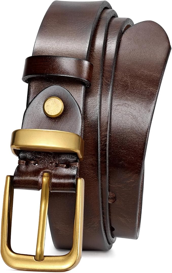 JASGOOD Women Belt Genuine leather Belt with Vintage Metal Buckle,Ladies Full Grain Leather Belt for Jeans Pants