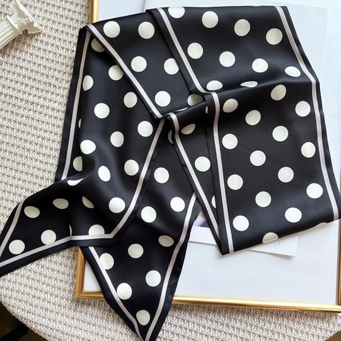 Silk Head Scarf for Hair Fashion Headwrap for Women Lightweight Neck Tie