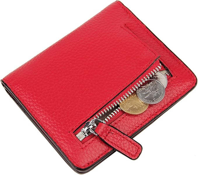 AINIMOER Small Leather Wallet for Women, Ladies Credit Card Holder RFID Blocking Women's Mini Bifold Pocket Purse