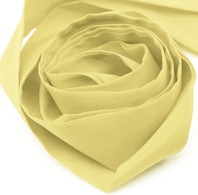 Long Satin Neckerchief Versatile Ribbon Tie Neck Scarf Solid Color Skinny Womens Tie