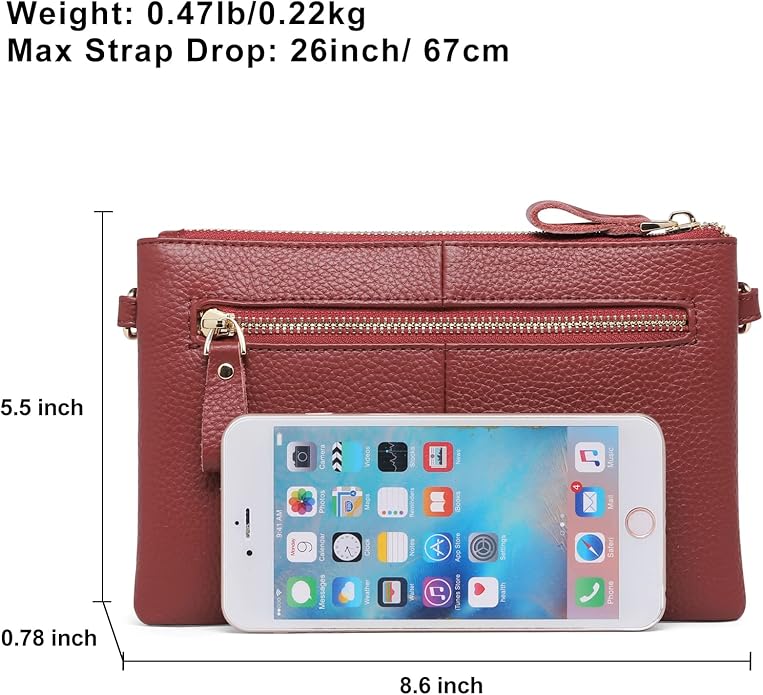 SENDEFN Leather Wristlet Clutch Small Women Crossbody Shoulder Bag Wallet Purses RIFD Card Slots