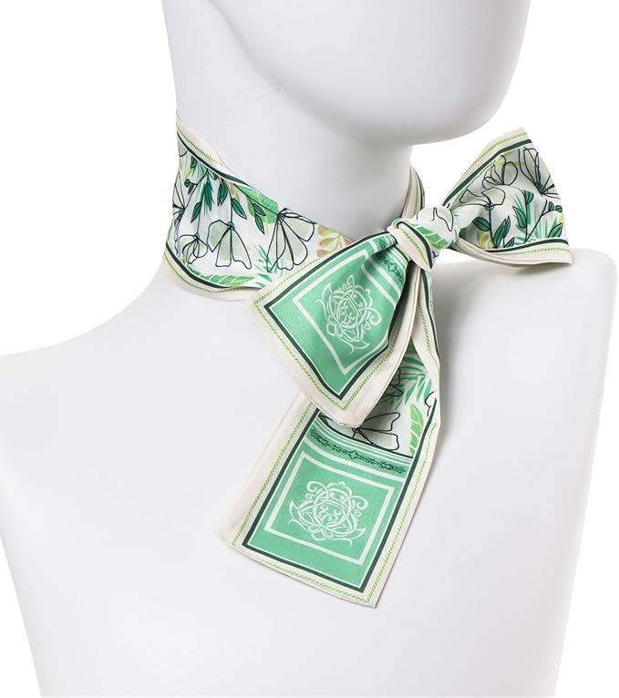 4 Pack Purse Scarf Handbags Skinny Twill Hair Scarves Narrow Neck Scarf Band Women Fashion Accessories Bag Charms