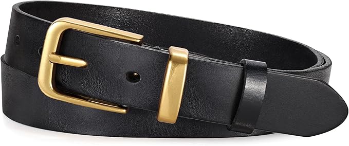 JASGOOD Women Belt Genuine leather Belt with Vintage Metal Buckle,Ladies Full Grain Leather Belt for Jeans Pants