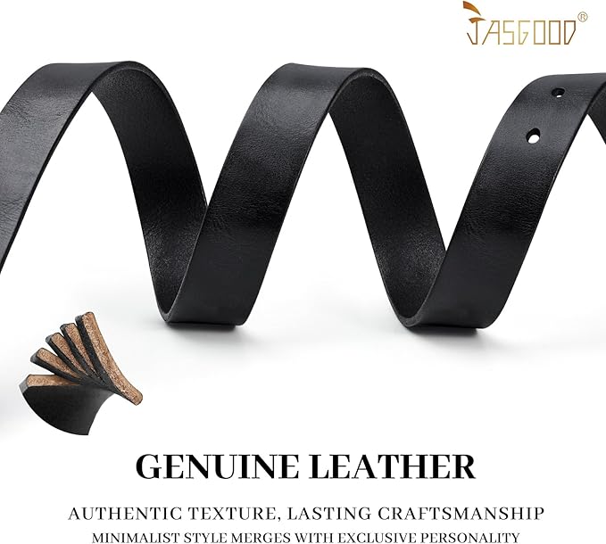 JASGOOD Women Belt Genuine leather Belt with Vintage Metal Buckle,Ladies Full Grain Leather Belt for Jeans Pants