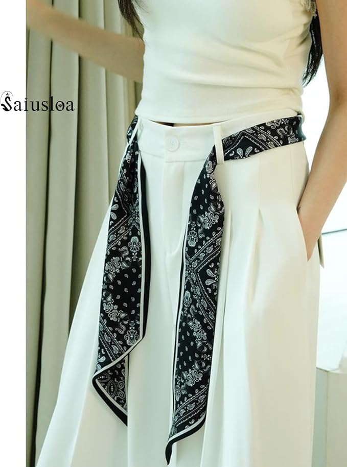Purse Scarf For Handbags Head Scarves For Women's Hair Bags Scarfs Long Skinny Scarves Fashion Silky