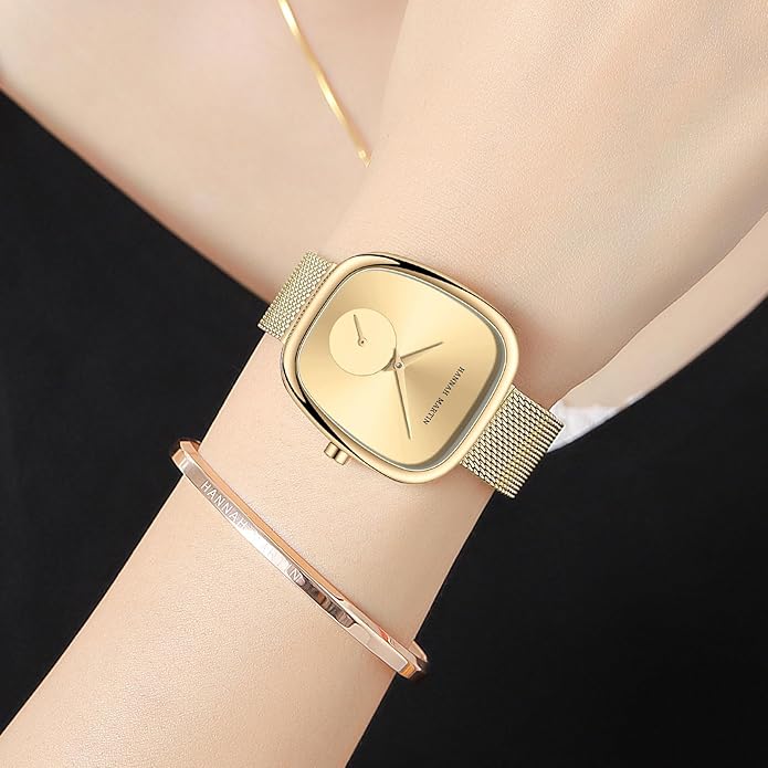HANNAH MARTIN Watches for Women Waterproof Ladies Analog Quartz Wrist Watches Stainless Steel Band Fashion Dainty Female Watch Luxury Bracelet Diamond