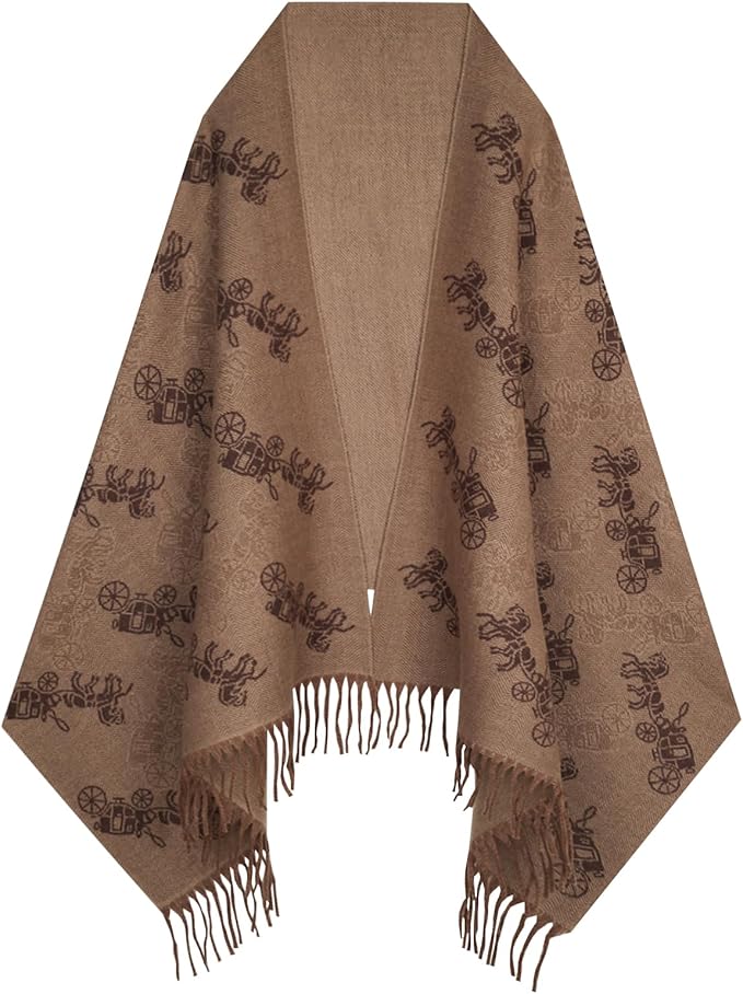 EXTREE Scarfs for Women Pashmina Silky Shawl Wrap for Evening Dressing Blanket Open Front Poncho Cape