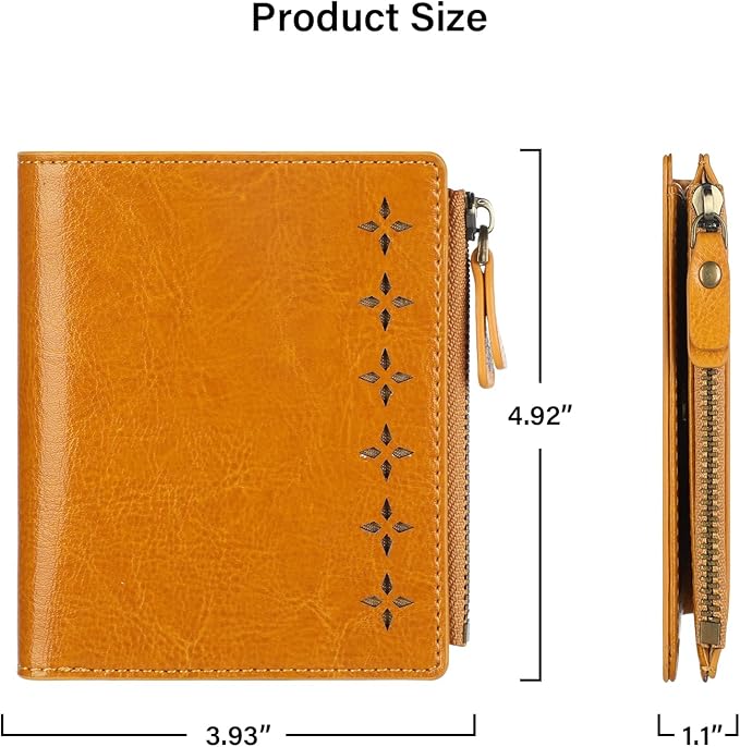 Lavemi Ultra Thin Small Compact Leather Womens Girls Wallets RFID Blocking Credit Card Holder for Women