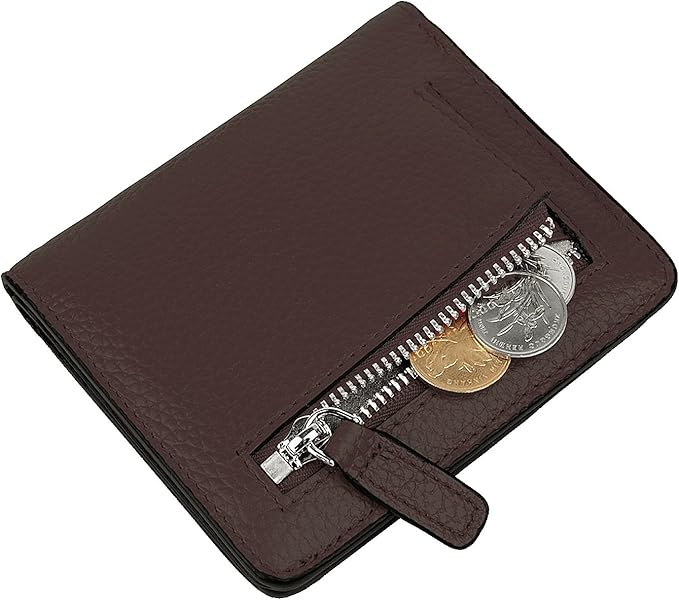 AINIMOER Small Leather Wallet for Women, Ladies Credit Card Holder RFID Blocking Women's Mini Bifold Pocket Purse
