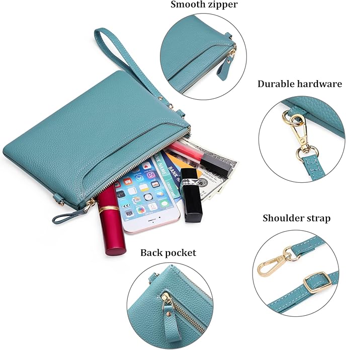 SENDEFN Leather Wristlet Clutch Small Women Crossbody Shoulder Bag Wallet Purses RIFD Card Slots