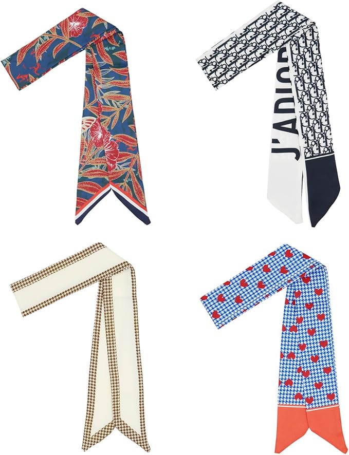 Purse Scarf for Women, Multifunctional Skinny Scarf for Bags Hair Neck Fashion Accessories