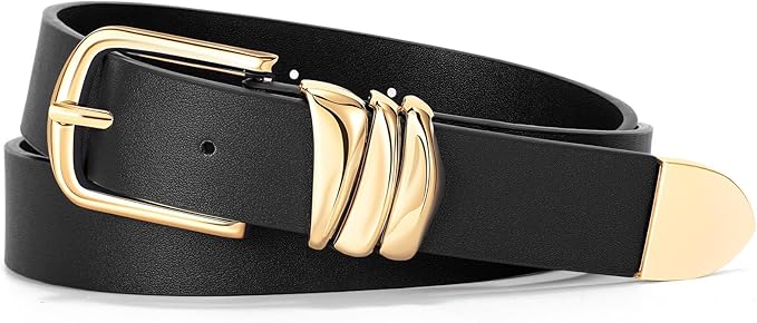 VONMELLI Women's Belt for Jeans Dress Leather Belt for Women Fashion Waist Ladies Belt with Silver Buckle